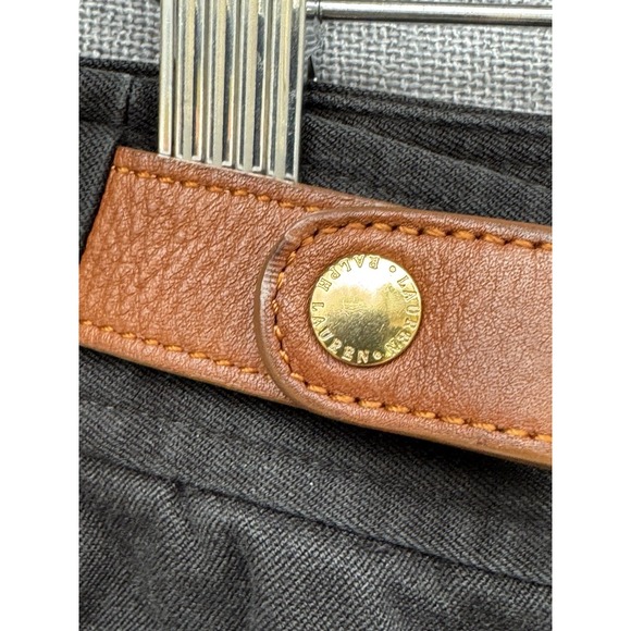 Lauren Ralph Lauren Women's Black Jeans Sz 10P Leather/Gold Buckle Equestrian - Picture 2 of 7